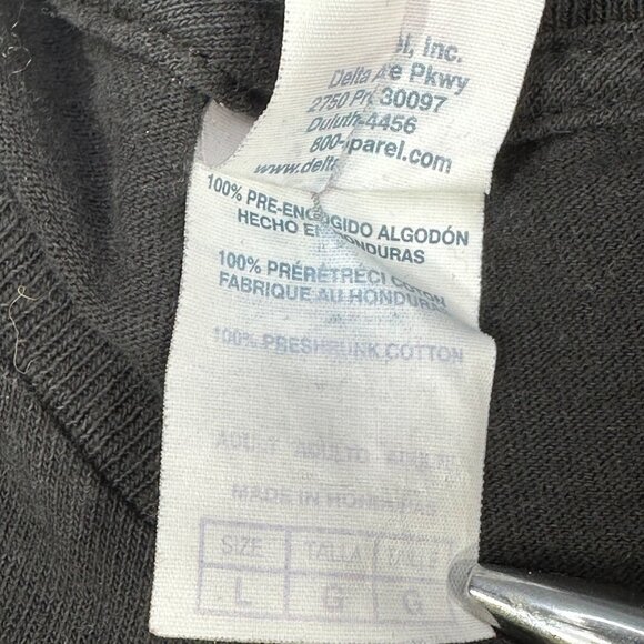 Vintage Delta Pro Weight Mens Size Large Tee Shirt Skeleton Surfer Graphic Black - Picture 6 of 13